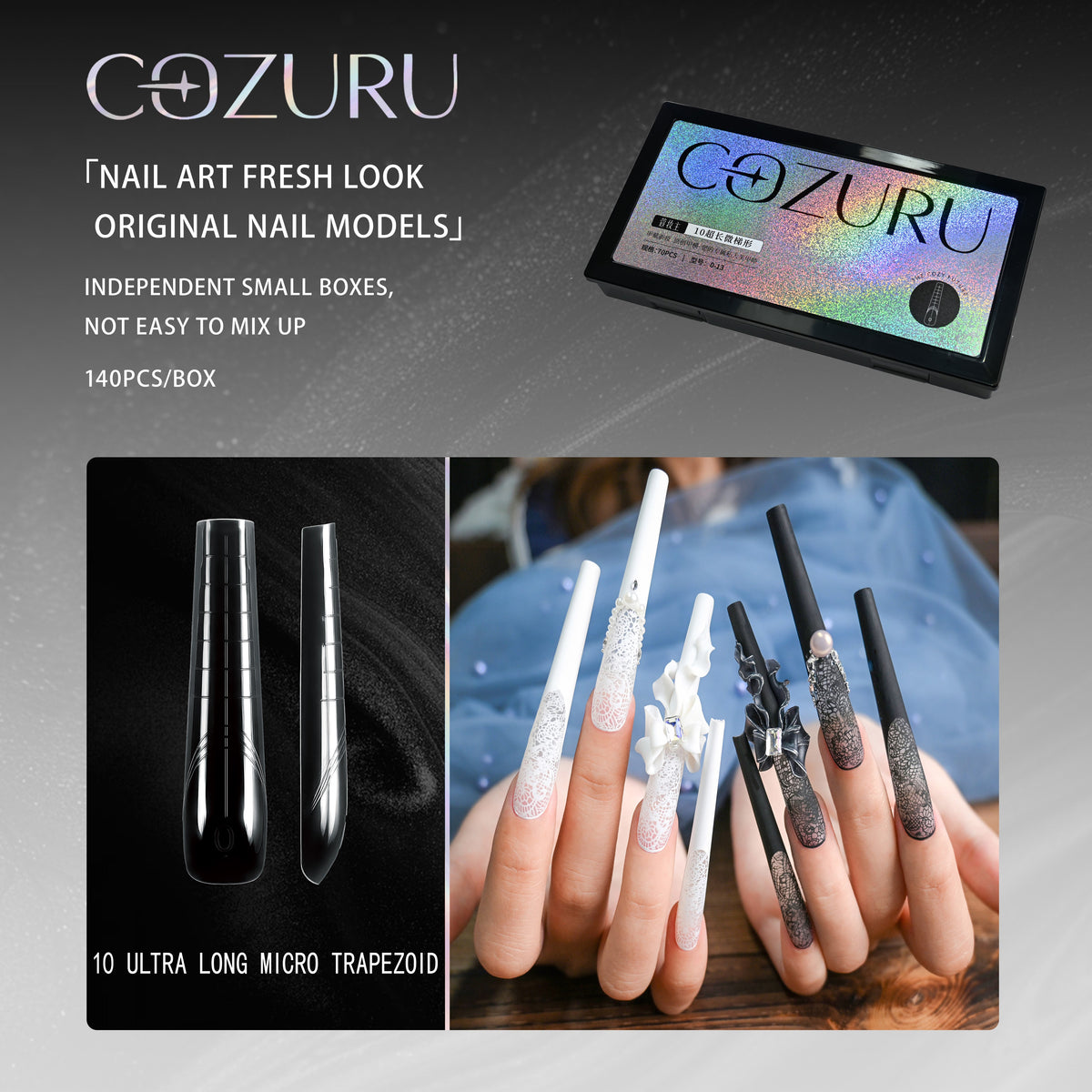COZURU Dual Forms Slim Tapered Nail Tips – Shape #10